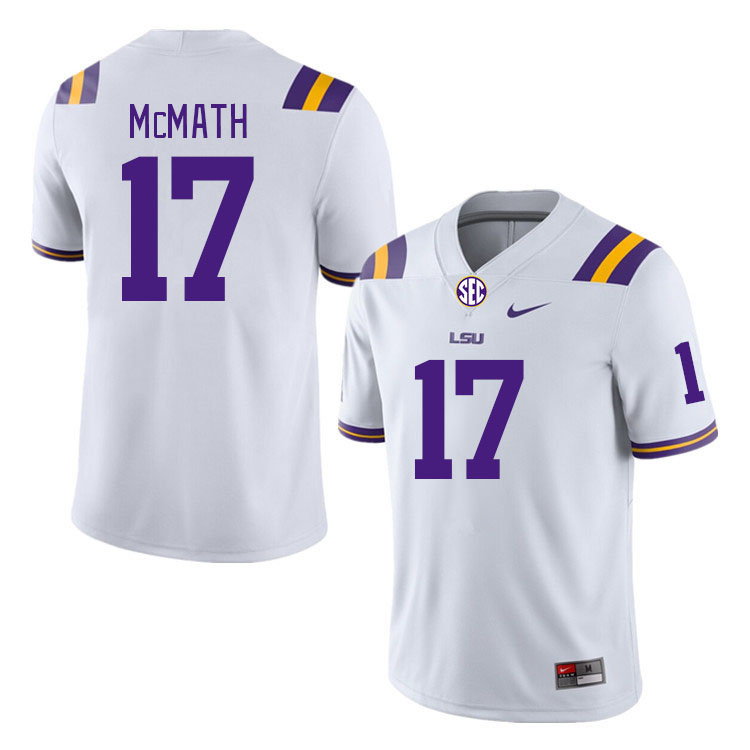 LSU Tigers #17 Racey McMath College Football Jerseys Stitched Sale-White